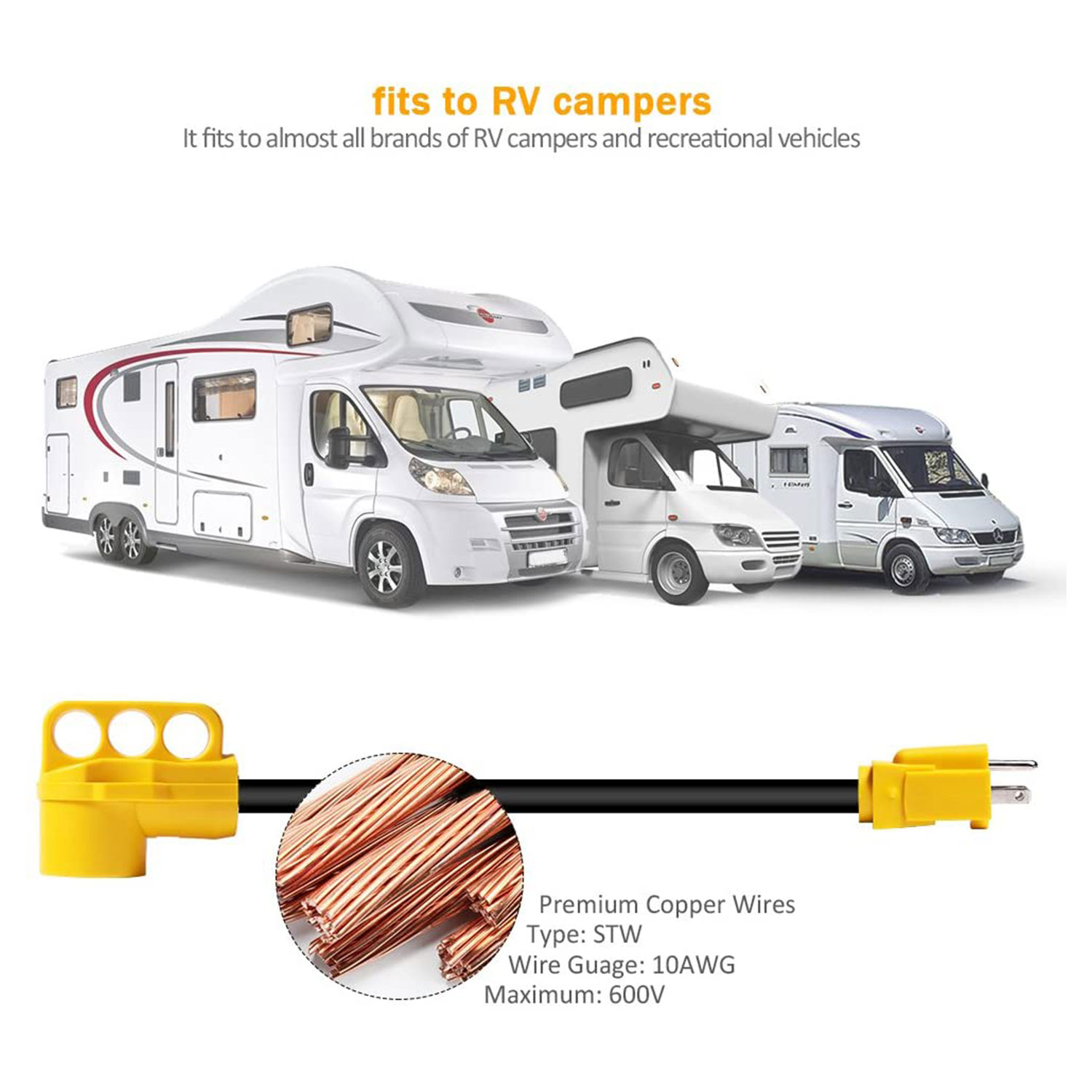 SnowyFox RV 15Amp to 50Amp Adapter - 15Male – Image 4